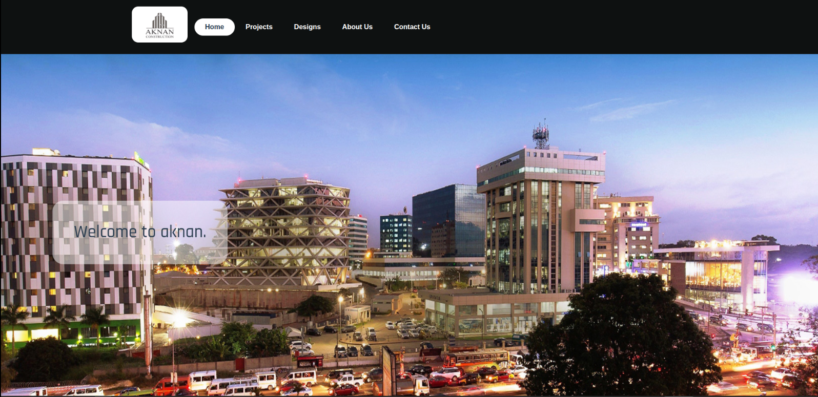 Screenshot of Aknan Construction Portfolio