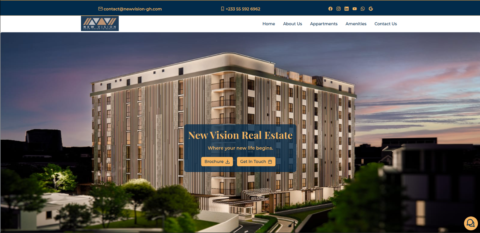 Screenshot of New Vision Real Estate