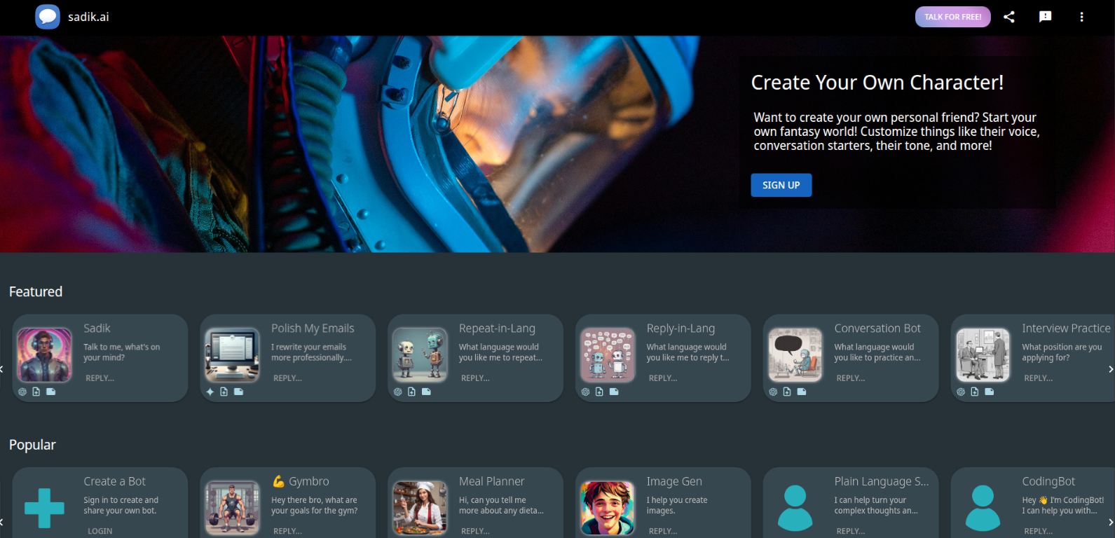 Screenshot of Sadik AI Platform